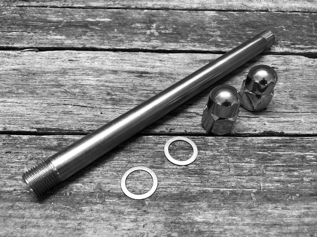 Axle with Nuts - 3/4 inch to suit Late Style Meat-Balls Springer Forks