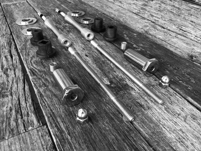 Spring Rod & Bush Kit for Late Style Meat-Balls & Harley Springers