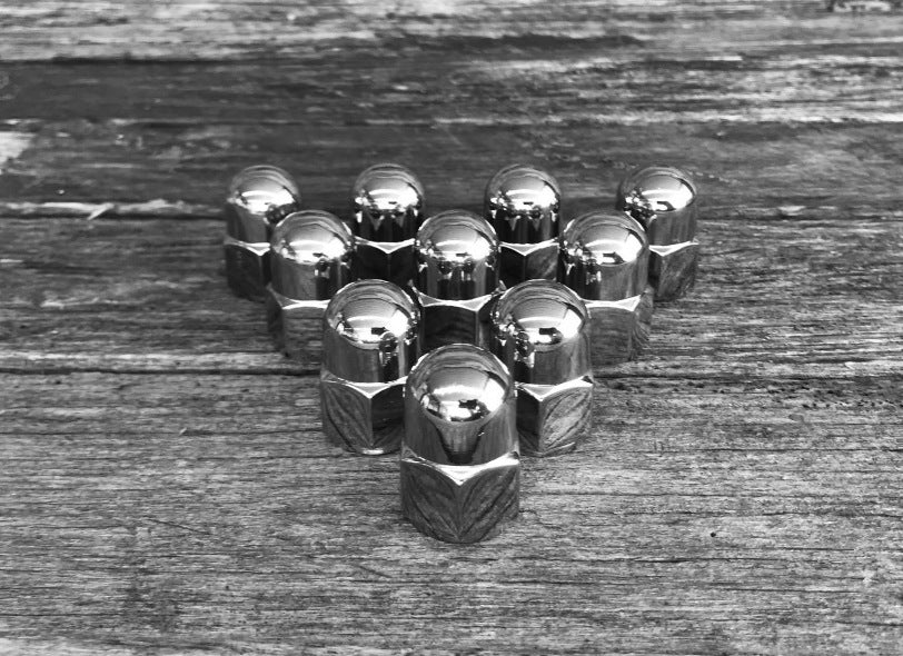 Axel Nut - Chrome - (Dome Nut) for Meat-Balls Springers