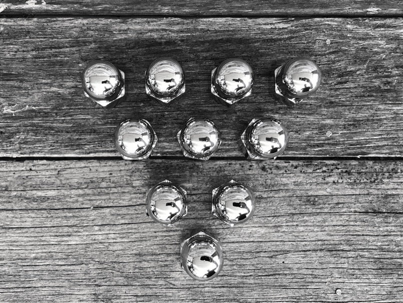 Axel Nut - Chrome - (Dome Nut) for Meat-Balls Springers