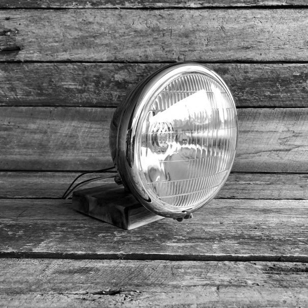 Headlight 6-1/2" Chrome  Springer Style 12 volt 100/55 W Halogen Bulb