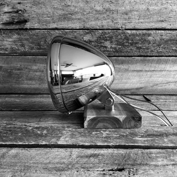 Headlight 6-1/2" Chrome  Springer Style 12 volt 100/55 W Halogen Bulb