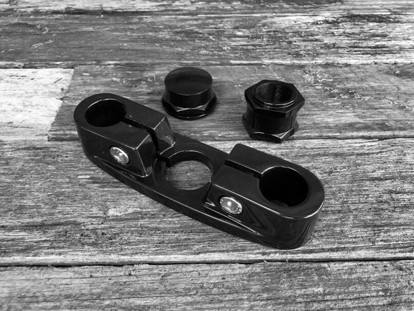 Top Clamp Custom Black (Round) with Nut Set